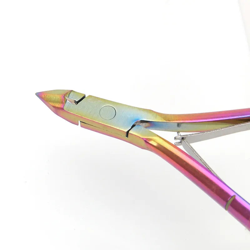 1 Pcs Colorful Nail Cuticle Nipper Clipper Colorful Scissor Plier Dead Skin Remover Clear Nail Art Tool for Beauty Salon - anydaydirect