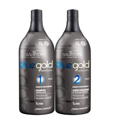 SALVATORE - Blue Gold Premium Shampoo and Conditioner 1L - anydaydirect