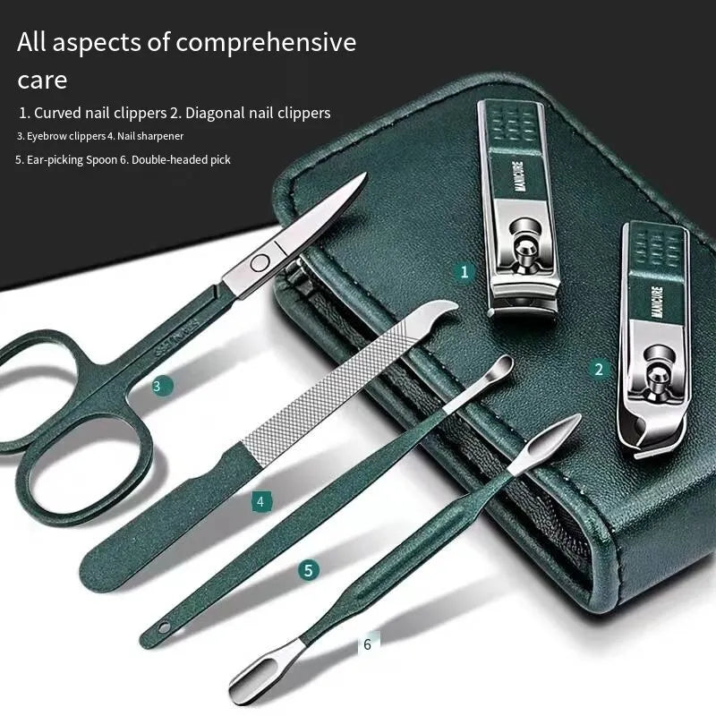 Nail Scissors Set Household High End Mens And Womens Special Nail Clippers Manicure Beauty Tools 6 Piece Portable Household - anydaydirect