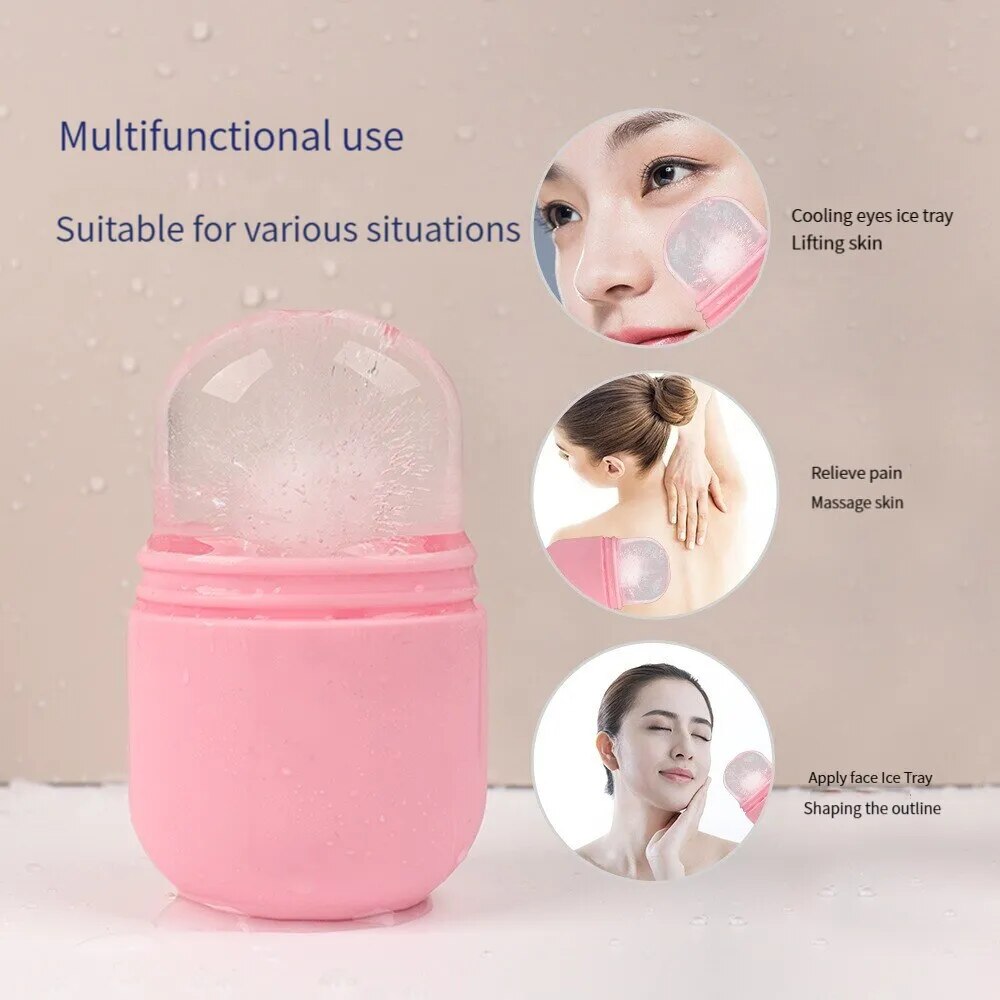 Pink Ideal Face Treatment Eye Massager Silicone Facial Ice Massage Roller - anydaydirect