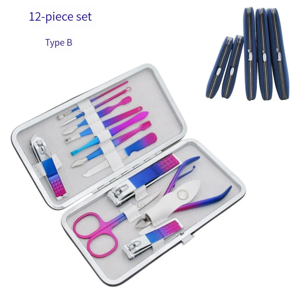 7pcs Set Of Nail Clippers Gradient Stainless Steel Nail Clippers Set Pedicure Knife Beauty Tongs Manicure Manicure Tool - anydaydirect