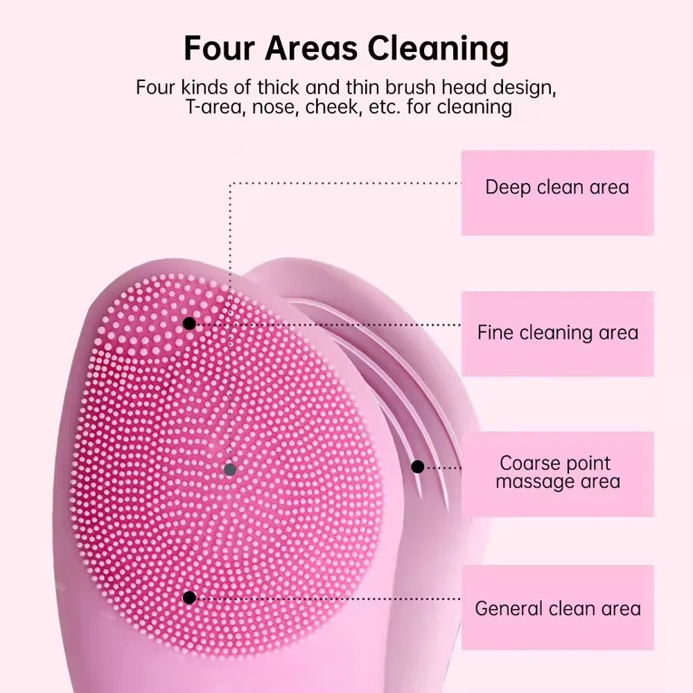 Silicone Electric Face Cleansing Brush Deep Cleaning Skincare Massager Pore Cleaning Facial Vibration Cleaning And Beauty Tool - anydaydirect