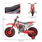 HOMCOM Kids' Electric Motorbike: 12V Ride-On with Training Wheels, Youthful Thrill for Ages 3-6, Red - anydaydirect