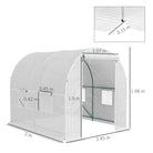 Outsunny Reinforced Walk in Polytunnel Greenhouse with Roll Up Zipped Door Windows, Galvanised Steel Frame, 2 x 2.5m - anydaydirect