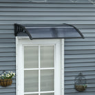 Outsunny Door Canopy Awning Outdoor Window Rain Shelter Cover for Front/Back Door Porch Black 100 x 75cm - anydaydirect
