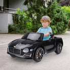 HOMCOM Licensed Bentley Kids Electric Car, 6V Battery Ride On Toy, Durable PP Construction, Black - anydaydirect
