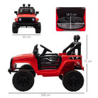 HOMCOM 12V Battery-powered 2 Motors Kids Electric Ride On Car Truck Off-road Toy with Parental Remote Control Horn Lights for 3-6 Years Old Red - anydaydirect