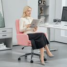 HOMCOM 91-99cm Sherpa Fleece Office Chair - Pink - anydaydirect
