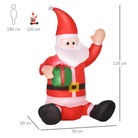 HOMCOM Christmas Inflatable Santa Claus Outdoor Home Seasonal Decoration w/ LED Light - anydaydirect