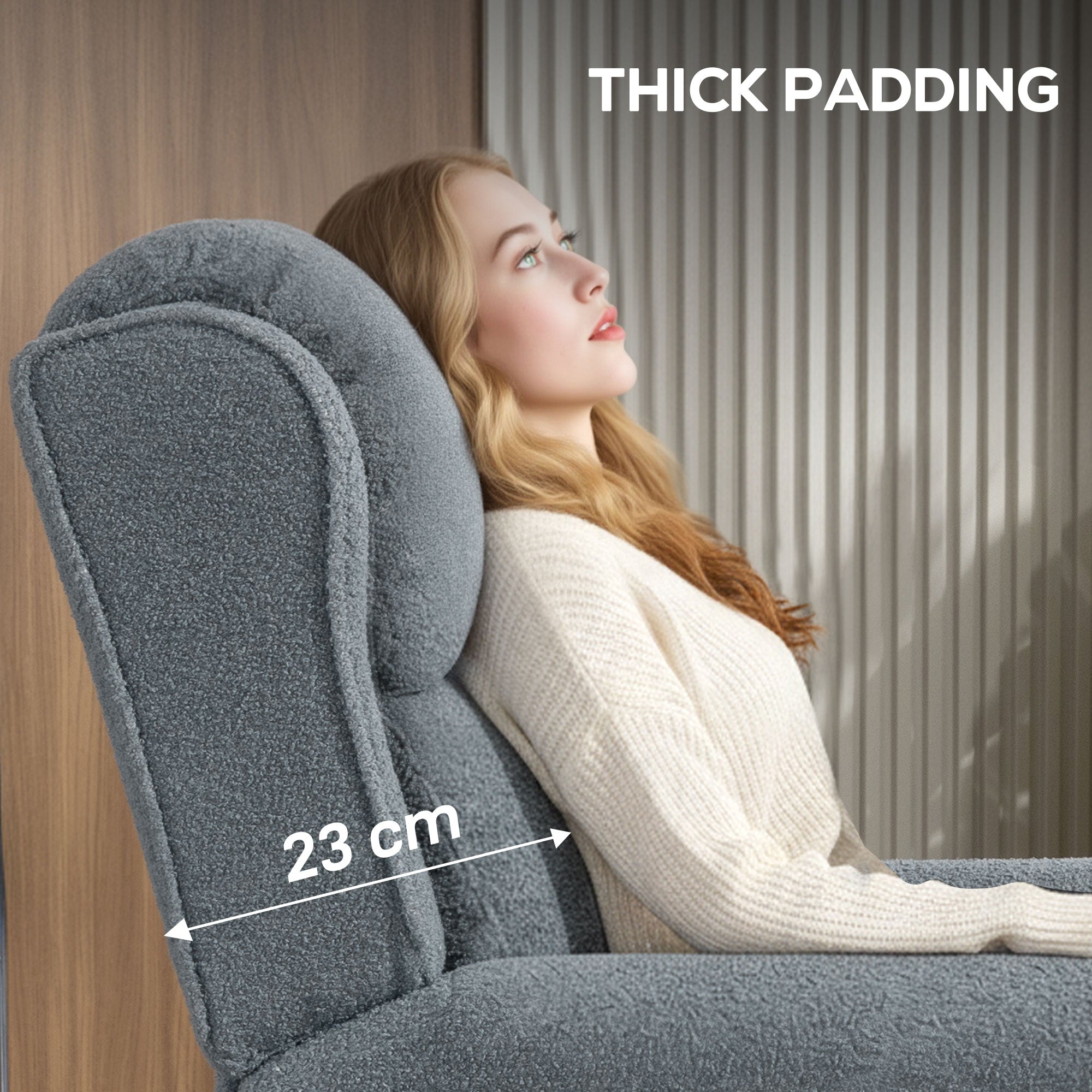 HOMCOM Recliner Armchair with Extended Leg Rest - Grey - anydaydirect