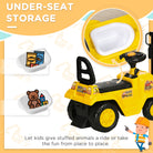 HOMCOM Kids Ride on Forklift Truck with Fork and Tray, Ride on Tractor with Under Seat Storage, Treaded Wheels, No Power Design, Controllable Level - anydaydirect