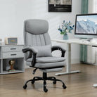 Vinsetto Office Chair, Ergonomic Desk Chair with 6-Point Vibration Massage and Lumbar Heating, Computer Chair with Lumbar Support Pillow, 155° Reclining Back and Footrest, Grey - anydaydirect