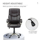 HOMCOM Home Office Chair High Back Computer Desk Chair with Faux Leather Adjustable Height Rocking Function Brown - anydaydirect