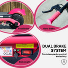 AIYAPLAY Electric Scooter for Kids Ages 6-14, with Dual Brakes, Flash Wheel and Colourful Light, Kids Electric Scooter E Scooter, Up to 12 KM/H & 10 KM, Pink - anydaydirect