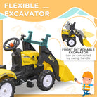 HOMCOM Kids Pedal Go Kart Excavator-Yellow - anydaydirect