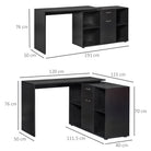 HOMCOM L-Shaped Computer Desk with Storage Compartments, Drawer and Cabinet, Laptop PC Corner Table, Home Office Workstation, 120 x 115 x 76cm, Black - anydaydirect