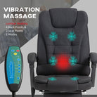 Vinsetto Six-Point Massage and Heated Office Chair - Black - anydaydirect
