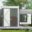 Outsunny Metal Garden Shed, Outdoor Lean-to Shed for Tool Motor Bike, with Adjustable Shelf, Lock, Gloves, 5'x3'x6',  Dark Grey - anydaydirect