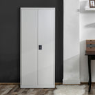 Vinsetto Cool Rolled Steel Tall Office Lockable Filing Cabinet 2 Doors 4 Internal Adjustable Shelves Bookcase Cabinet Storage Unit 80 L x 40 W x 184 cm - anydaydirect