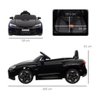 HOMCOM Audi Licensed 12V Kids Electric Ride-On, with Remote Control, Suspension System, Lights, Music, Motor - Black - anydaydirect