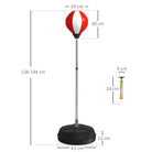 HOMCOM Punching Bag with Stand Boxing Bag Set with Adjustable Height, Red - anydaydirect