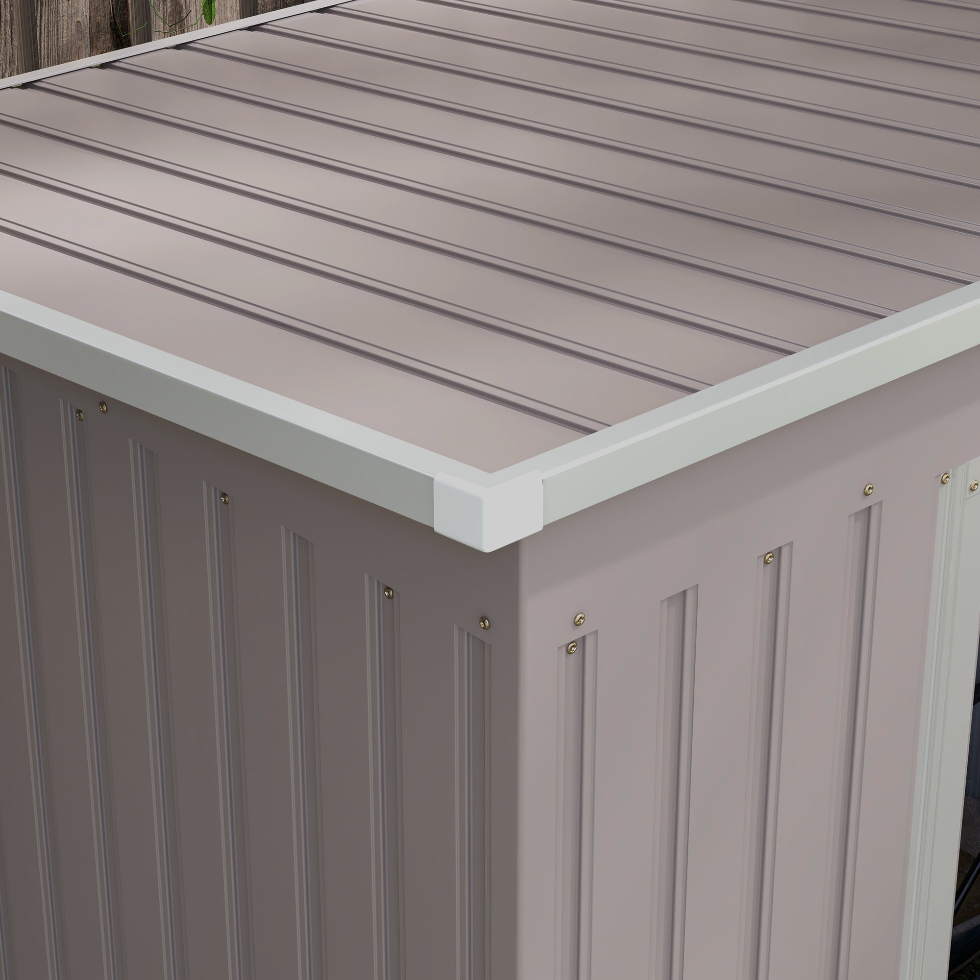 Outsunny Outdoor Garden Metal Equipment Tool Storage Shed w/ Foundation, Double Door, Vents and Sloped Roof, Grey - anydaydirect