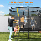 SPORTNOW 10ft Outdoor Trampoline with Enclosure Net, Spring Cover, Black - anydaydirect