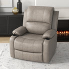 HOMCOM Recliner Chair, Microfibre Reclining Chair with Adjustable Leg Rest, Cup Holders, Recliner Armchair for Home Living Room, Brown - anydaydirect