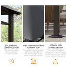 Outsunny 3x3(m) Outdoor Gazebo Garden Gazebo Pavilion Sunshade Canopy Tent with Steel Frame, Grey - anydaydirect