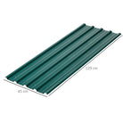 Outsunny Corrugated Roofing Sheets, Pack of 12, Galvanised Metal Roofing Sheets for Greenhouse, Garage, Storage Shed, Carport, 129 x 45cm, Green - anydaydirect