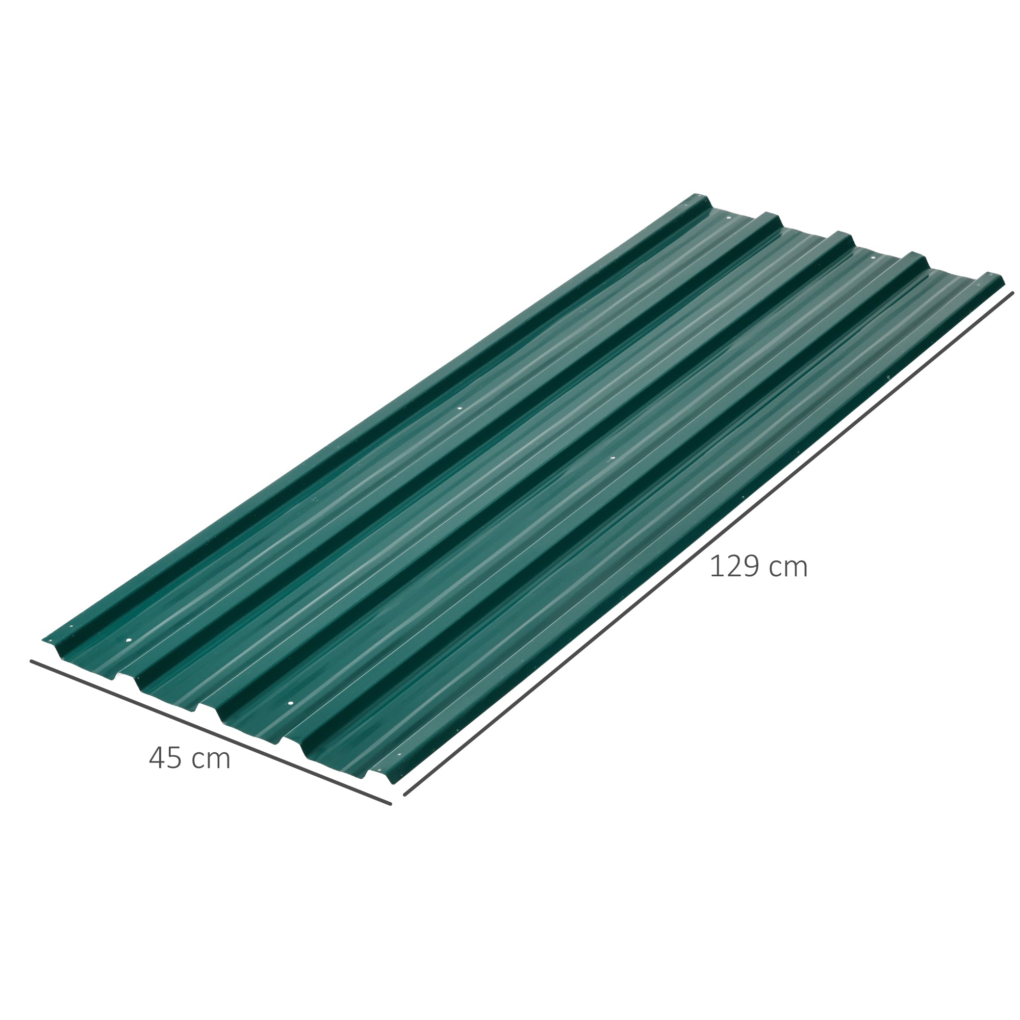 Outsunny Corrugated Roofing Sheets, Pack of 12, Galvanised Metal Roofing Sheets for Greenhouse, Garage, Storage Shed, Carport, 129 x 45cm, Green - anydaydirect