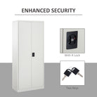 Vinsetto Cool Rolled Steel Tall Office Lockable Filing Cabinet 2 Doors 4 Internal Adjustable Shelves Bookcase Cabinet Storage Unit 80 L x 40 W x 184 cm - anydaydirect