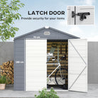Outsunny 8 x 6ft Garden Shed with Foundation Kit, Polypropylene Outdoor Storage Tool House with Ventilation Slots and Lockable Door, Grey - anydaydirect