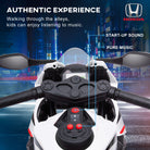 HOMCOM Electric Ride On Motorcycle with Headlights Music, 6V Battery Powered Kids Motorcycle Vehicle with Training Wheels, for 3-5 Years Old, White - anydaydirect