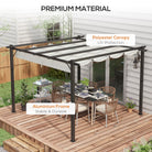 Outsunny 3 x 3(m) Aluminium Pergola Canopy Gazebo Awning Outdoor Garden Sun Shade Shelter Marquee Party BBQ, Light Grey - anydaydirect