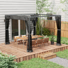 Outsunny 3 x 3m Aluminium Frame Pergola, with Retractable Roof - Dark Grey - anydaydirect