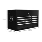 HOMCOM Steel Six Drawer Tool Storage Carry Chest, with Lock and Keys - Black - anydaydirect