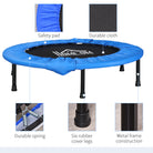 HOMCOM ?101 Mini Fitness Trampoline Home Gym Yoga Exercise Rebounder Indoor Outdoor Jumper with Safety Pad, Support Up to 100 KG, Blue and Black - anydaydirect