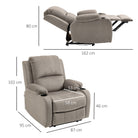 HOMCOM Recliner Chair, Microfibre Reclining Chair with Adjustable Leg Rest, Cup Holders, Recliner Armchair for Home Living Room, Brown - anydaydirect