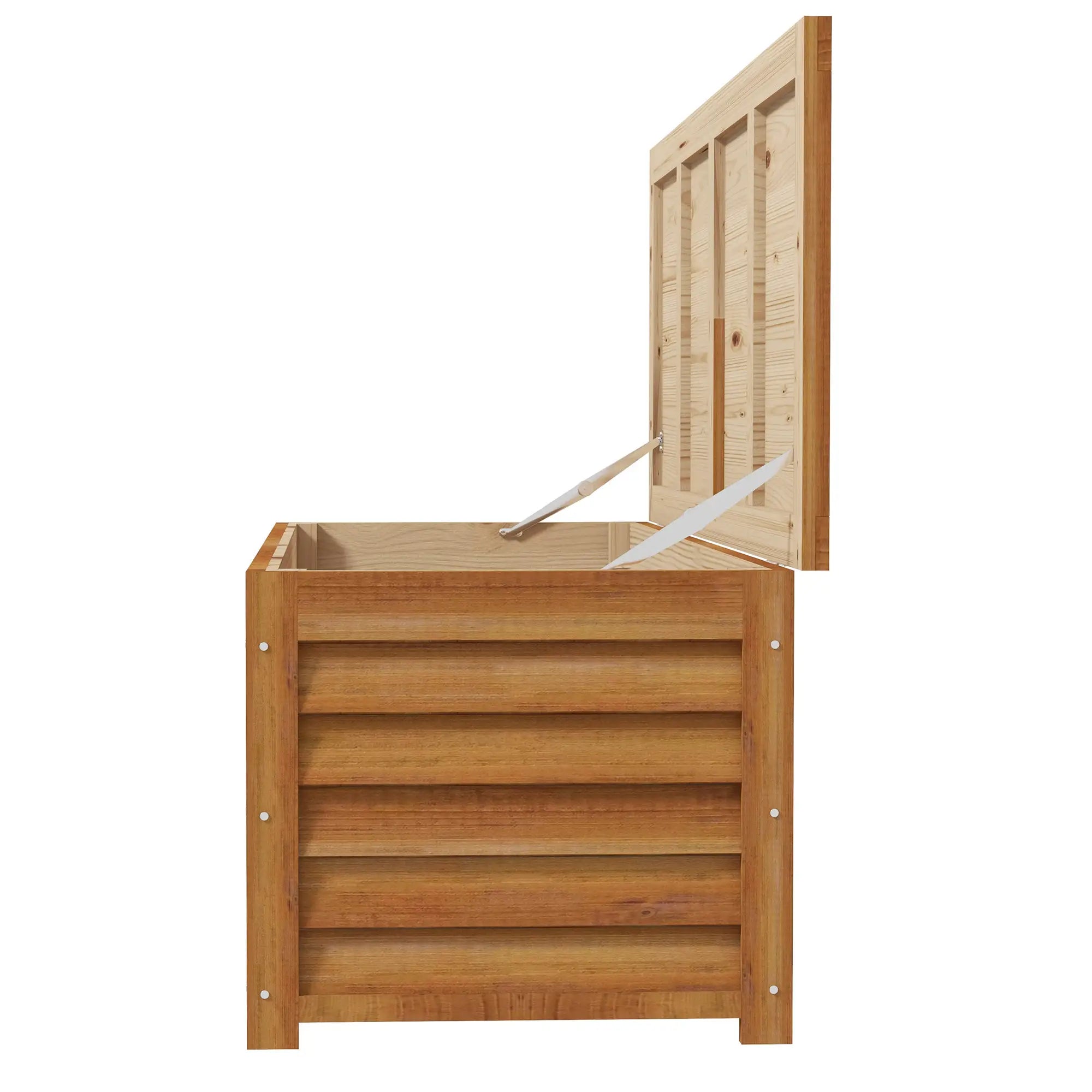 Outsunny 292L Outdoor Storage Box, Wooden Deck Box Garden Storage Container for Balcony, Porch, Poolside, Light Brown - anydaydirect