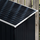 Outsunny Lockable Garden Shed Large Patio Roofed Tool Metal Storage Building Foundation Sheds Box Outdoor Furniture, 7ft x 4ft, Dark Grey - anydaydirect