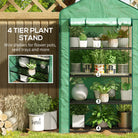 Outsunny Four-Tier Mini Greenhouse, with Reinforced Plastic Cover - anydaydirect
