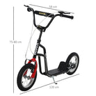 HOMCOM Kids Steel Height Adjustable Kick Scooter Black/Red - anydaydirect