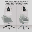 HOMCOM Teddy Fleece Swivel Office Chair - Grey - anydaydirect