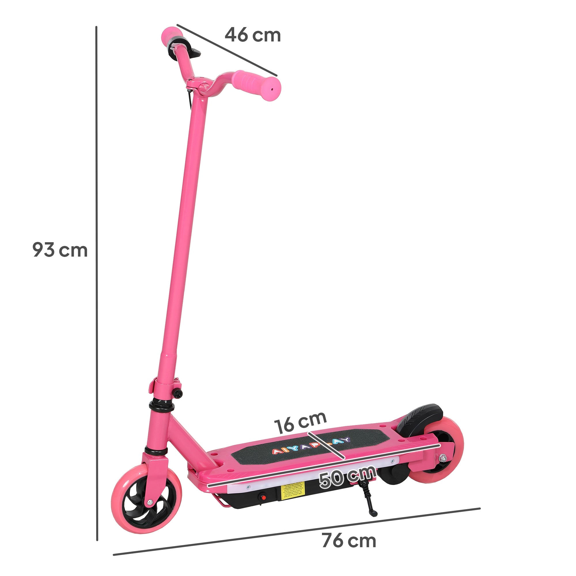 AIYAPLAY Electric Scooter for Ages 6-14, with Colourful Light and Electric Brake, Electric Scooter E Scooter, Up to 10 KM/H & 8 KM, Pink - anydaydirect