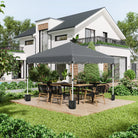Outsunny 3 x 3 (M) Pop Up Gazebo, UPF 30+ with 2 Sidewalls, Leg Weight Bags and Wheeled Bag, Height Adjustable Party Tent Event Shelter for Garden, Patio, Dark Grey - anydaydirect