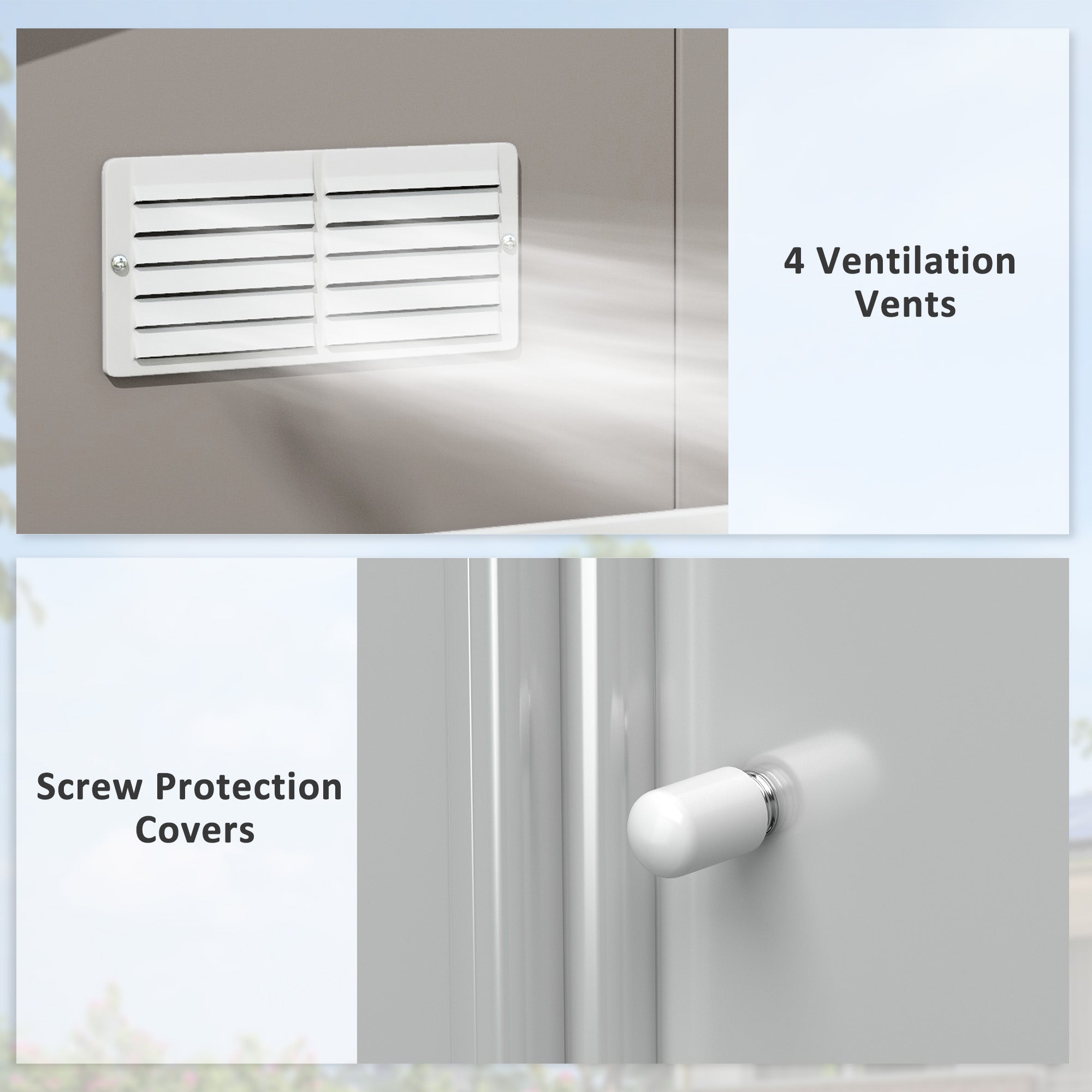 Outsunny 13 x 11ft Garden Metal Storage Shed Outdoor Storage Shed with Foundation Ventilation & Doors, Light Grey - anydaydirect