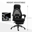 Vinsetto Office Chair with Footrest,High Back Swivel Desk Chair with Adjustable Height and Headrest for Home Office, Black - anydaydirect