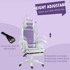 Vinsetto Racing Gaming Chair, Reclining PU Leather Computer Chair with Removable Rabbit Ears, Footrest, Headrest and Lumber Support, Purple - anydaydirect