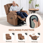 HOMCOM Power Lift Recliner Chair with Massage, Overstuffed Lift Chair for Elderly with Footrest, Remote and Side Pocket, Brown - anydaydirect
